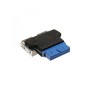 InLine 33444I adattatore per inversione del genere dei cavi internal USB 3.0 port (USB 19-pin) 19-pin USB 3.0 Nero, Blu (33444I)