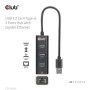 CLUB3D USB 3.2 Gen1 Type-A, 3 Ports Hub with Gigabit Ethernet (CSV-1430A)