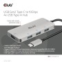 CLUB3D CSV-1547 hub di interfaccia USB 3.2 Gen 2 (3.1 Gen 2) Type-C 10000 Mbit/s Nero, Argento
