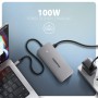 Axagon HUB USB HMC-CUB83X2, USB 10Gbps hub, 2x USB-A, USB-C, HDMI & DP 4k/144Hz, RJ-45 GLAN, PD 100W, kabel USB-C 15cm Cablato U