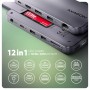Axagon HMC-12GM2 replicatore di porte e docking station per laptop Cablato USB 3.2 Gen 2 (3.1 Gen 2) Type-C Grigio