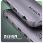 Axagon HMC-12GM2 replicatore di porte e docking station per laptop Cablato USB 3.2 Gen 2 (3.1 Gen 2) Type-C Grigio
