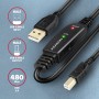 Axagon ADR-220B USB 2.0 A-M - B-M active connecting/repeater cable 20m - Kabel - Digital/Daten cavo USB USB A USB B Nero