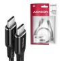 Axagon Data and charging USB 2.0 cable 1.5 m long. PD 60W, 3A. Black braided. cavo USB 1,5 m USB C Nero (BUCM-CM15AB)