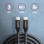 Axagon BUCM3-CM10AB cavo USB USB 3.2 Gen 1 (3.1 Gen 1) 1 m USB C Nero