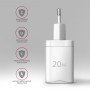 Axagon ACU-PD20W wall charger 1x QC3.0/AFC/FCP/PD type-C 20W white Telefono cellulare, Smartphone, Orologio intelligente, Tablet