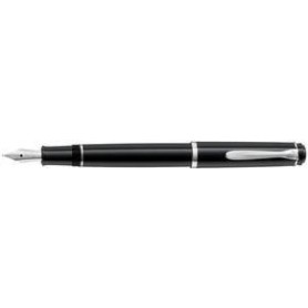 Pelikan Füllhalter P 205, Federbreite: B, schwarz mit polierter Edelstahlfeder, Patronenfüllsystem, Tinten- - 1 Stück (930875