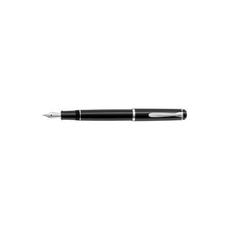 Pelikan Füllhalter P 205, Federbreite: B, schwarz mit polierter Edelstahlfeder, Patronenfüllsystem, Tinten- - 1 Stück (930875