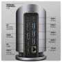 Axagon HMC-WL9 replicatore di porte e docking station per laptop Cablato USB 3.2 Gen 2 (3.1 Gen 2) Type-C Grigio