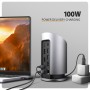 Axagon HMC-WL9 replicatore di porte e docking station per laptop Cablato USB 3.2 Gen 2 (3.1 Gen 2) Type-C Grigio