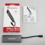 Axagon HMC-5G21 replicatore di porte e docking station per laptop Cablato USB 3.2 Gen 2 (3.1 Gen 2) Type-C Grigio