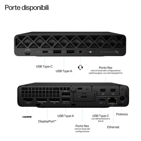 HP EliteDesk 8 Mini G1a Desktop Next Gen AI PC Wolf Pro Security Edition Copilot+ PC AMD Ryzen AI 5 340 32 GB DDR5-SDRAM 512 GB  (D5BK3AT#ABZ)