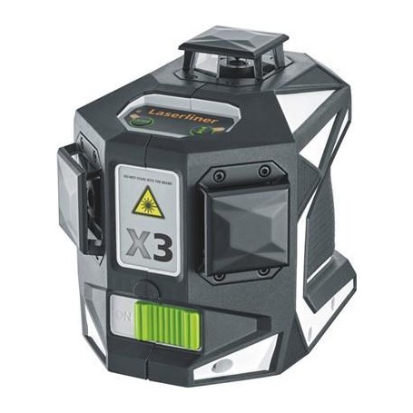 Laserliner Kreuzlinienlaser X3-Laser 3D grün 30m (oE) mit 2xAkku+LG, L-BOXX (036.800L)