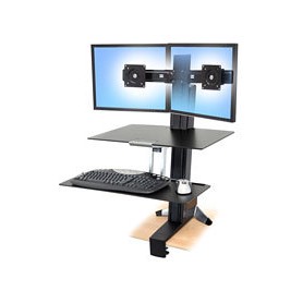 Ergotron WorkFit-S, Dual with Worksurface+ Nero Supporto multimediale (33-349-200)