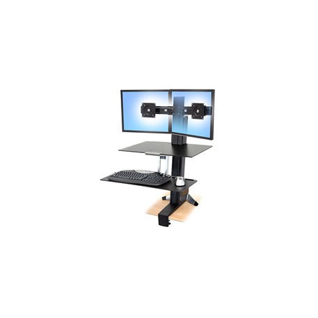 Ergotron WorkFit-S, Dual with Worksurface+ Nero Supporto multimediale (33-349-200)