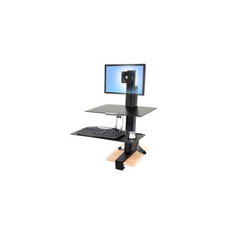 Ergotron WorkFit-S, Single LD with Worksurface+ Nero Pannello piatto Supporto multimediale (33-350-200)