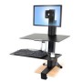Ergotron WorkFit-S, Single LD with Worksurface+ Nero Pannello piatto Supporto multimediale (33-350-200)