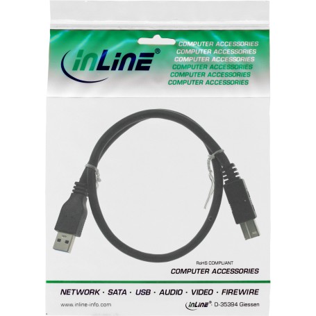 InLine Cavo USB 3.0 A maschio / B maschio, nero, 5m (35350)