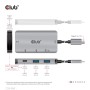 CLUB3D CSV-1543 hub di interfaccia USB 3.2 Gen 2 (3.1 Gen 2) Type-C 10000 Mbit/s Nero, Argento