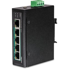 Trendnet TI-PE50 switch di rete Non gestito Fast Ethernet (10/100) Supporto Power over Ethernet (PoE) Nero (TI-PE50)