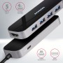 Axagon HMC-6H4A replicatore di porte e docking station per laptop Cablato USB 3.2 Gen 1 (3.1 Gen 1) Type-C Nero, Grigio