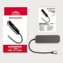 Axagon HMC-6H4A replicatore di porte e docking station per laptop Cablato USB 3.2 Gen 1 (3.1 Gen 1) Type-C Nero, Grigio