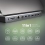 Axagon HMC-4KX3 replicatore di porte e docking station per laptop Cablato USB 3.2 Gen 1 (3.1 Gen 1) Type-C Grigio