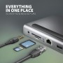 Axagon HMC-4KX3 replicatore di porte e docking station per laptop Cablato USB 3.2 Gen 1 (3.1 Gen 1) Type-C Grigio