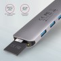 Axagon HMC-HCR3A 3x USB-A+ HDMI+ SD/microSD USB-C 3.2 Gen 1 hub 20cm Cablato USB 3.2 Gen 1 (3.1 Gen 1) Type-C Grigio