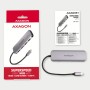 Axagon HMC-HCR3A 3x USB-A+ HDMI+ SD/microSD USB-C 3.2 Gen 1 hub 20cm Cablato USB 3.2 Gen 1 (3.1 Gen 1) Type-C Grigio