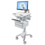 Ergotron StyleView Alluminio, Grigio, Bianco Pannello piatto Carrello multimediale (SV43-1220-0)