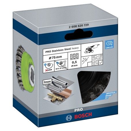 Bosch 2 608 620 729 fornitura per utensili rotanti per molatura/levigatura Acciaio Spazzola da levigatura (2608620729)