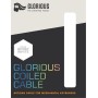 Glorious Gaming USB 2.0 cable 4.5ft total length 6 coiled section USB-C to USB-A adaptor 5-pin aviator connector Double-braided  (GLO-CBL-COIL-WHITE)