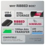 Axagon Box esterno SSD Grigio, Nero M.2 (EEM2-SC)