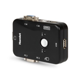Hamlet KVM Smart Control Switch a 3 porte usb con 2 set di cavi KVM inclusi (HNKVM3U)