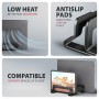 Axagon STND-VB Vertikaler Laptop-Ständer, einstellbare Breite, Aluminium Supporto per laptop e tablet Nero 43,9 cm (17.3")