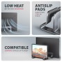 Axagon STND-VG Vertikaler Laptop-Ständer, einstellbare Breite, Aluminium Supporto per laptop e tablet Grigio 43,9 cm (17.3")