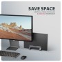 Axagon STND-VG Vertikaler Laptop-Ständer, einstellbare Breite, Aluminium Supporto per laptop e tablet Grigio 43,9 cm (17.3")