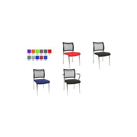 Topstar Besucherstuhl "Visit 10 Netz", rot Bezug: 100 % Polypropylen, Vierfußgestell verchromt, - 2 Stück (NV290 G210)
