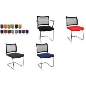 Topstar Besucherstuhl "Visit 20 Netz", anthrazit Bezug: 100 % Polypropylen, Schwingergestell verchromt, - 2 Stück (NV490 G220)