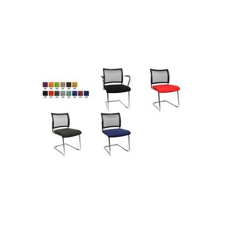 Topstar Besucherstuhl "Visit 20 Netz", rot Bezug: 100 % Polypropylen, Schwingergestell verchromt, - 2 Stück (NV490 G210)