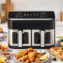 Gastroback Duo Family Doppia 9 L Indipendente 2900 W Friggitrice ad aria calda Nero, Acciaio inox (42586)