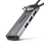 Axagon HMC-H3A replicatore di porte e docking station per laptop Cablato USB 3.2 Gen 1 (3.1 Gen 1) Type-C Argento
