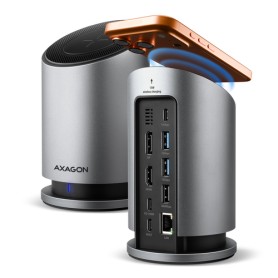 Axagon HMC-WL9 replicatore di porte e docking station per laptop Cablato USB 3.2 Gen 2 (3.1 Gen 2) Type-C Grigio