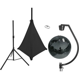 EUROLITE Set Spiegelkugel 50cm schwarz mit Stativ und Segel schwarz (20000709)