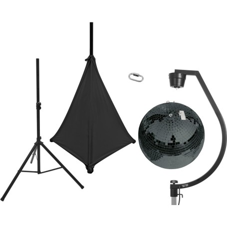 EUROLITE Set Spiegelkugel 50cm schwarz mit Stativ und Segel schwarz (20000709)