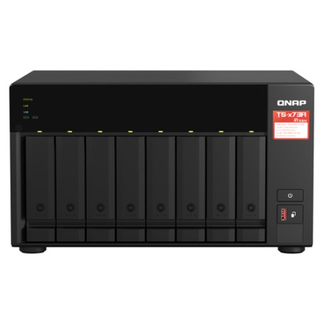 QNAP TS-873A NAS Tower Ryzen Embedded V1500B 8 GB DDR4 30,72 TB SSD QuTS hero Nero (TS-873A-SW5T)