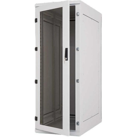 Triton 19"-Serverschrank/Netzwerkschrank RIE von - Schutzgrad IP54 - 37 HE - BxT 600 x 800 mm - Sichttür - RückWand - lichtgra (RIE-37-A68-CCX-N1)