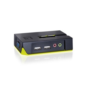 LevelOne KVM-0221 switch per keyboard-video-mouse (kvm) Nero, Verde