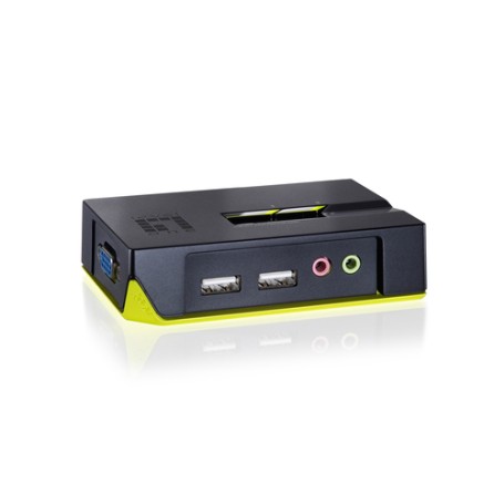 LevelOne KVM-0221 switch per keyboard-video-mouse (kvm) Nero, Verde